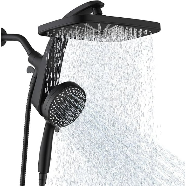 KESTE High Pressure Rain Shower Head: Upgrade Shower Heads with Handheld Spray Combo with Fixed Shower head & 10 Sprays Handheld, Detachable Shower head Built-in Magnetic Docking & Power Jets