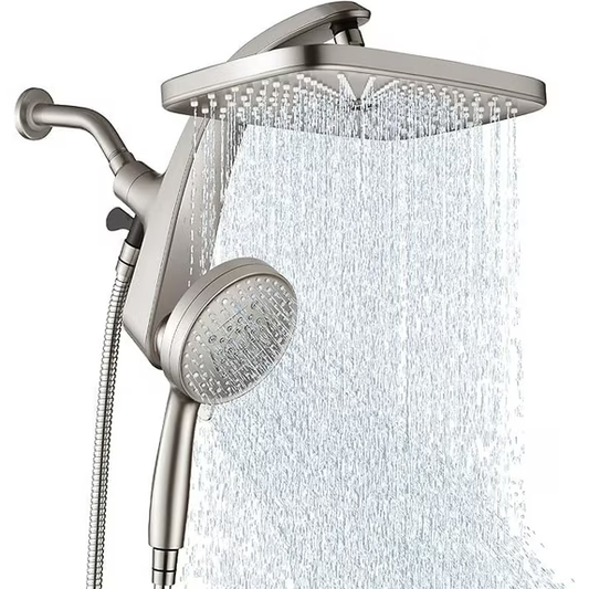 KESTE High Pressure Rain Shower Head: Upgrade Shower Heads with Handheld Spray Combo with Fixed Showerhead & 10 Sprays Handheld, Detachable Shower head Built-in Magnetic Docking & Power Jets