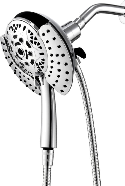Shower Heads with Handheld Spray Combo: 7.2" Rainfall Shower Head & Handheld Shower Head 2-IN-1 Shower Head with 60" Rotatable Stainless Steel Hose, Shower Trim Systems