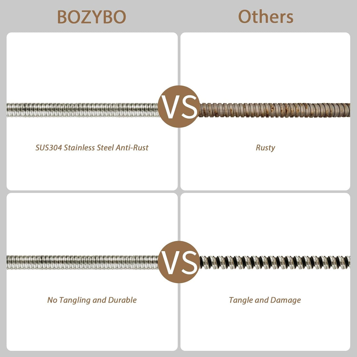 KESTE Shower Hose Extra Long, 71 Inches High-Density Anti-Leak Stainless Steel Handheld Showerhead Hose with Dual Cone Anti-Tangle Nuts, Nickel
