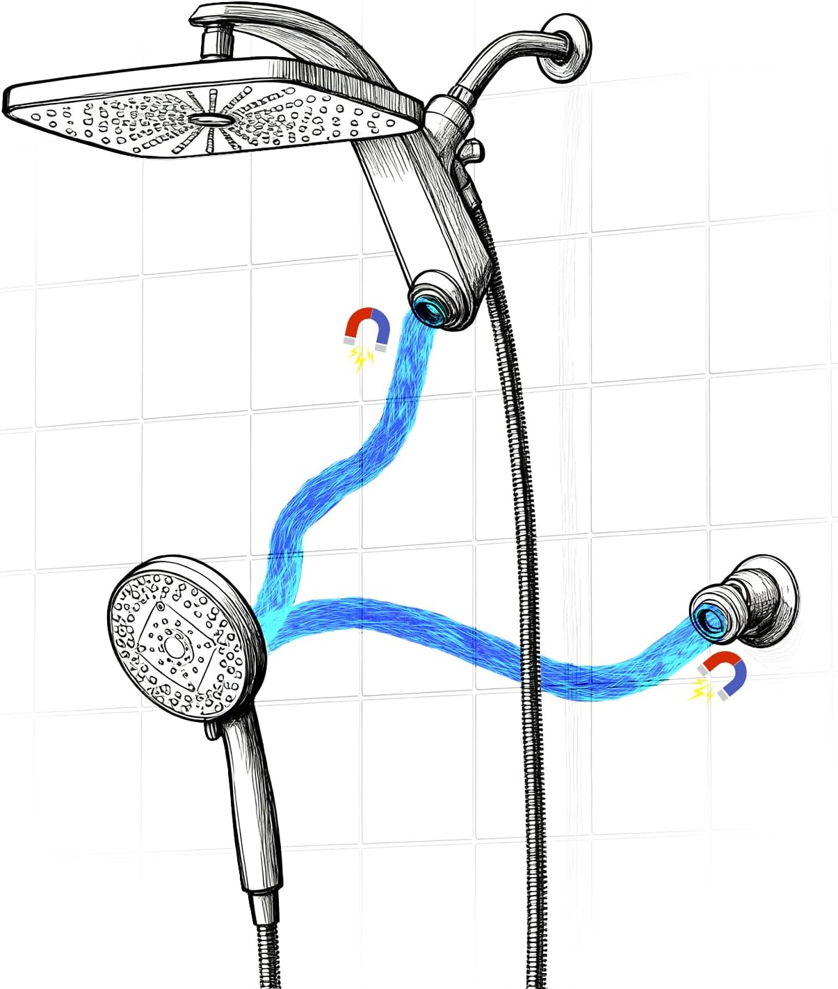 Magnetic Shower Head Holder for KESTE 460311 Shower Head Combo