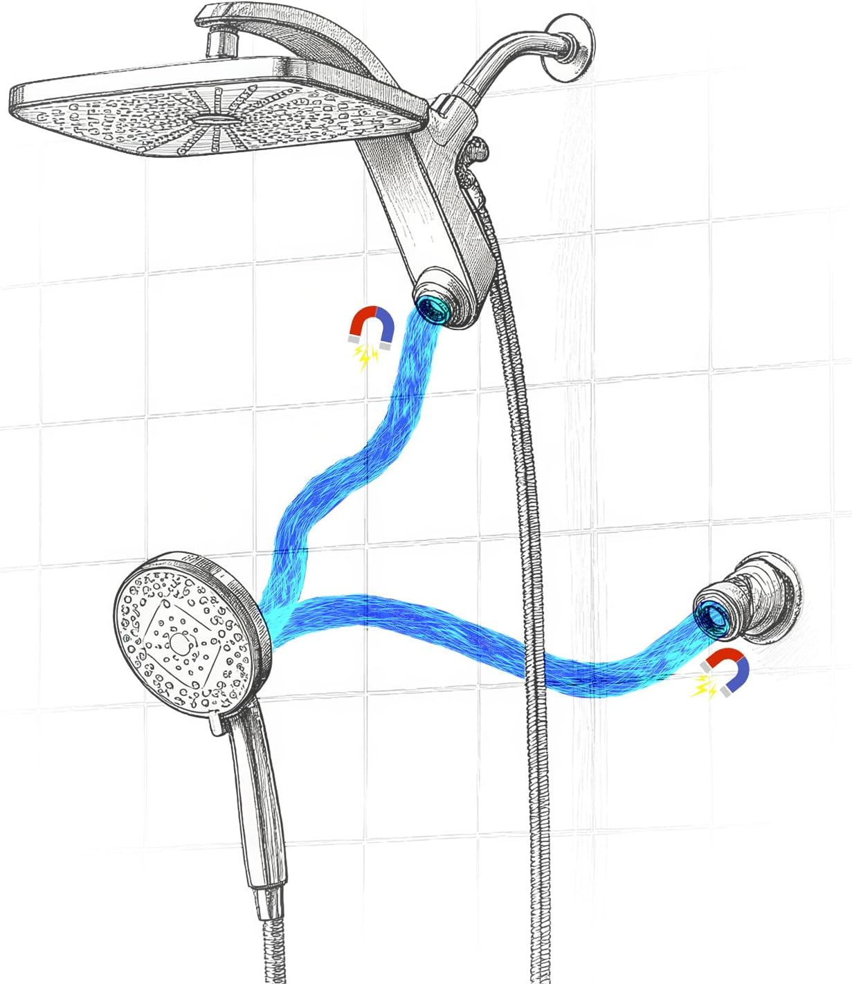 Magnetic Shower Head Holder for KESTE 460311 Shower Head Combo
