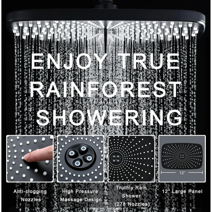 KESTE High Pressure Rain Shower Head: Upgrade Shower Heads with Handheld Spray Combo with Fixed Shower head & 10 Sprays Handheld, Detachable Shower head Built-in Magnetic Docking & Power Jets