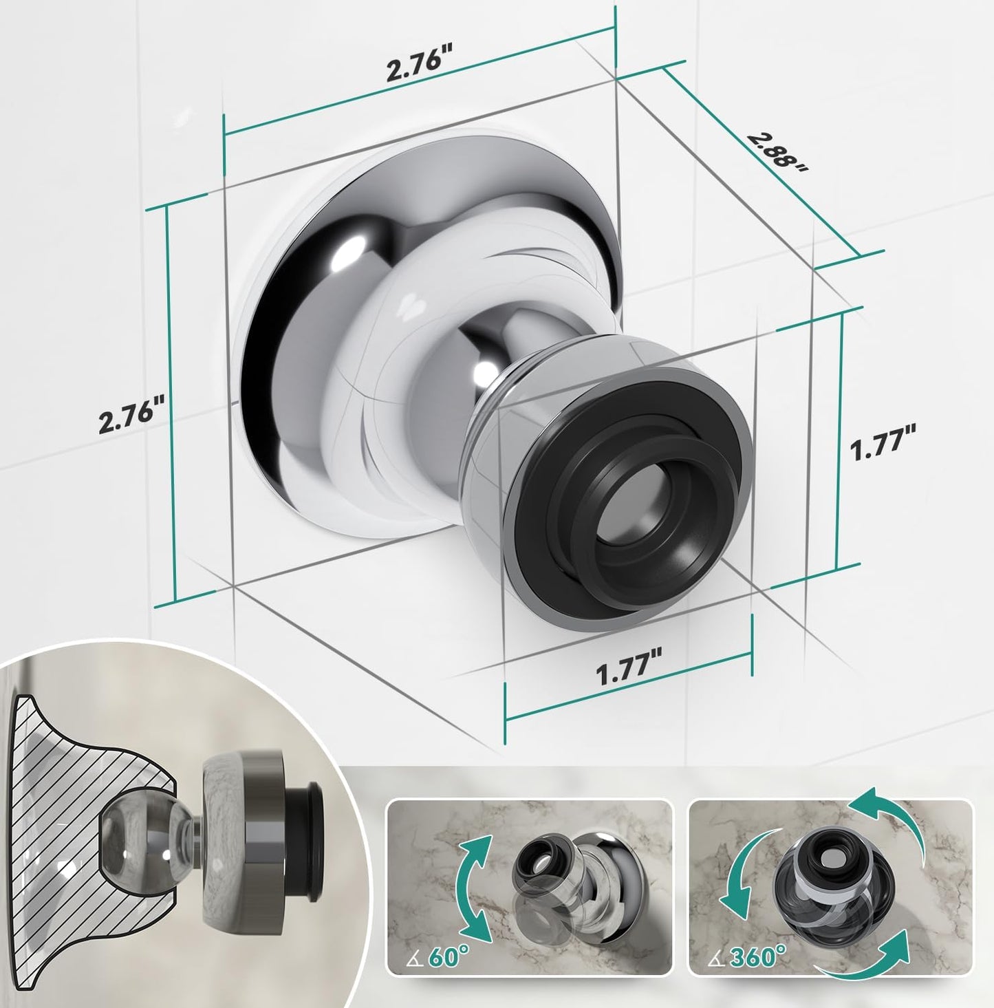 Magnetic Shower Head Holder for KESTE 460311 Shower Head Combo