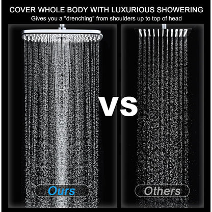 KESTE High Pressure Rain Shower Head: Upgrade Shower Heads with Handheld Spray Combo with Fixed Showerhead & 10 Sprays Handheld, Detachable Shower head Built-in Magnetic Docking & Power Jets