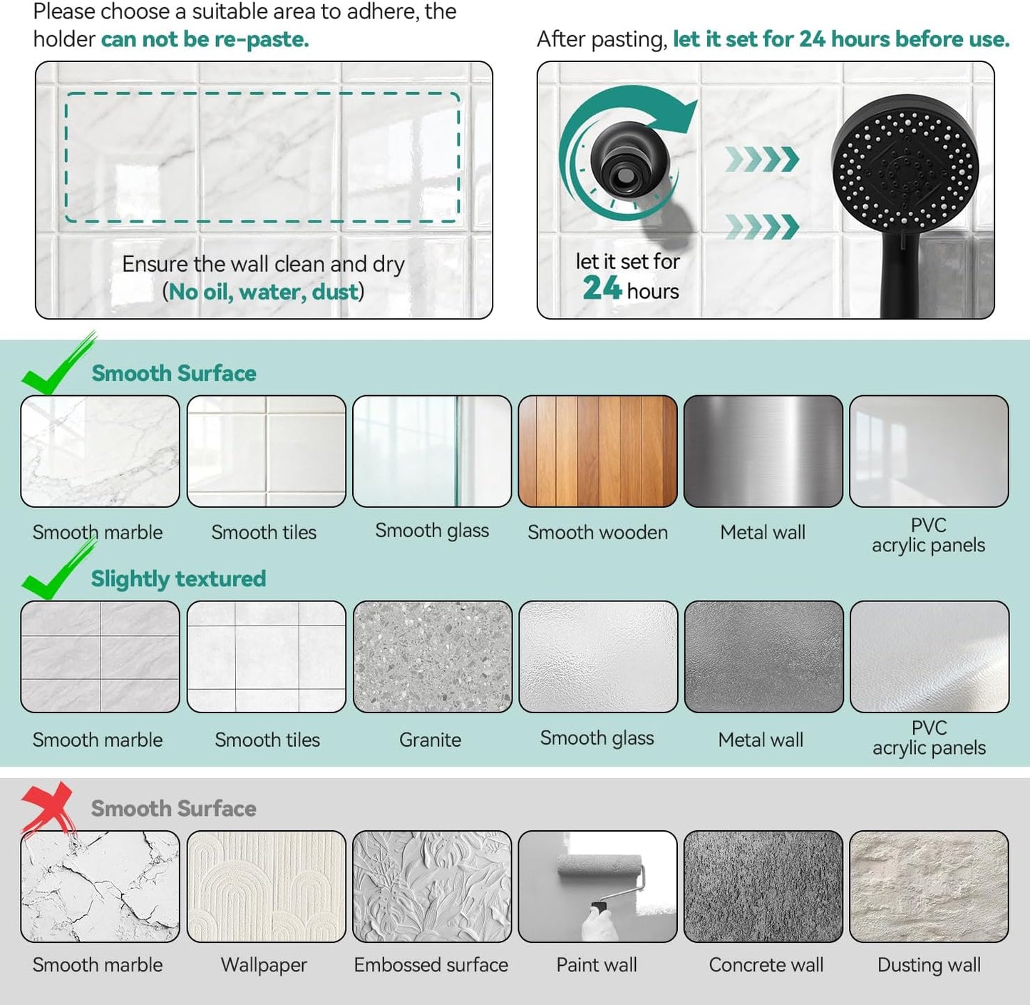 Magnetic Shower Head Holder for KESTE 460311 Shower Head Combo