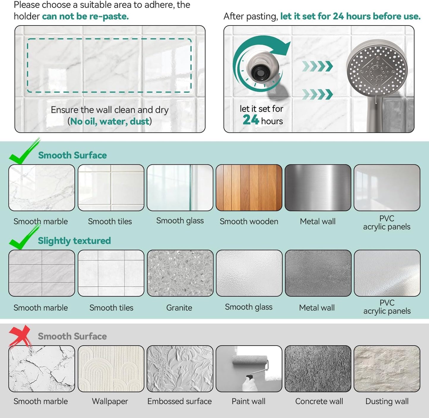 Magnetic Shower Head Holder for KESTE 460311 Shower Head Combo