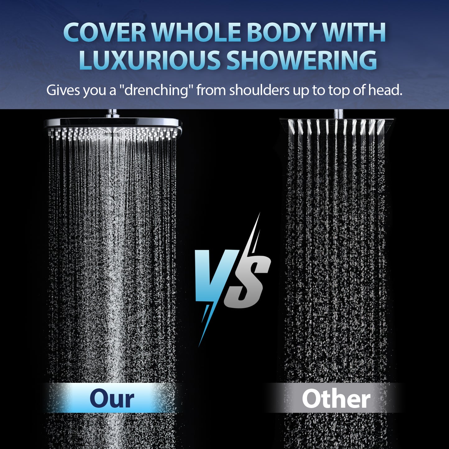 KESTE 12 Inch Shower Head with Handheld Combo, High Pressure Rainfall Showerhead with 9 Modes Handheld Shower, Magnetic Docking, Adjustable Dual Shower Heads for Bathroom, Silver Chrome